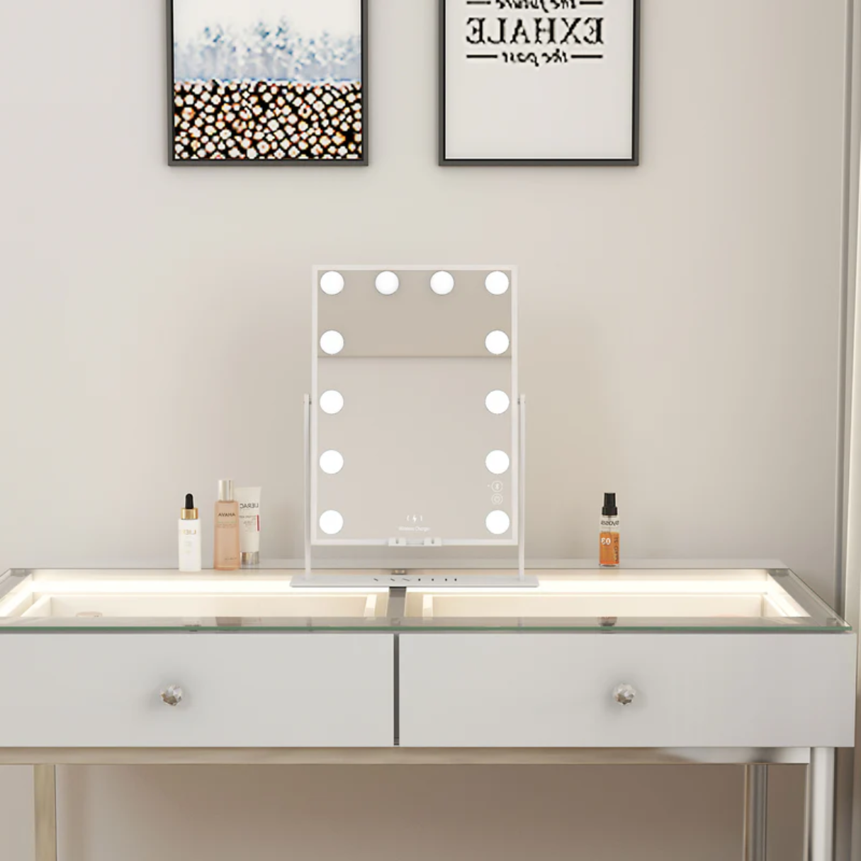 Hollywood Vaniti Mirror with Wireless Charging