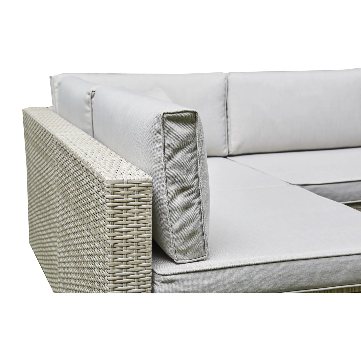 Light Grey Corner Sofa Set with Glass Coffee Table (BW-04-Grey)