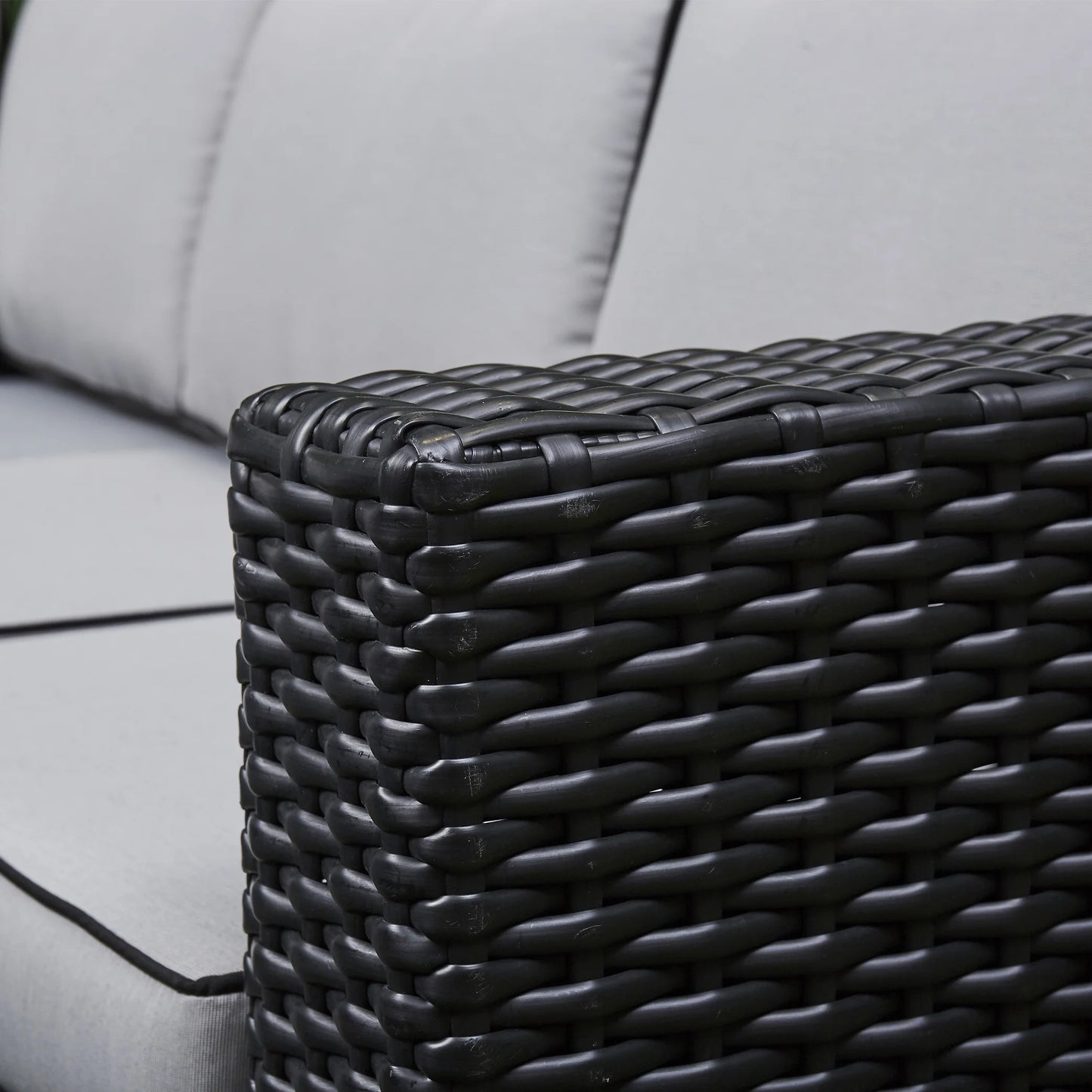 Black Corner Rising Firepit Dining Set (BW-06-Black)