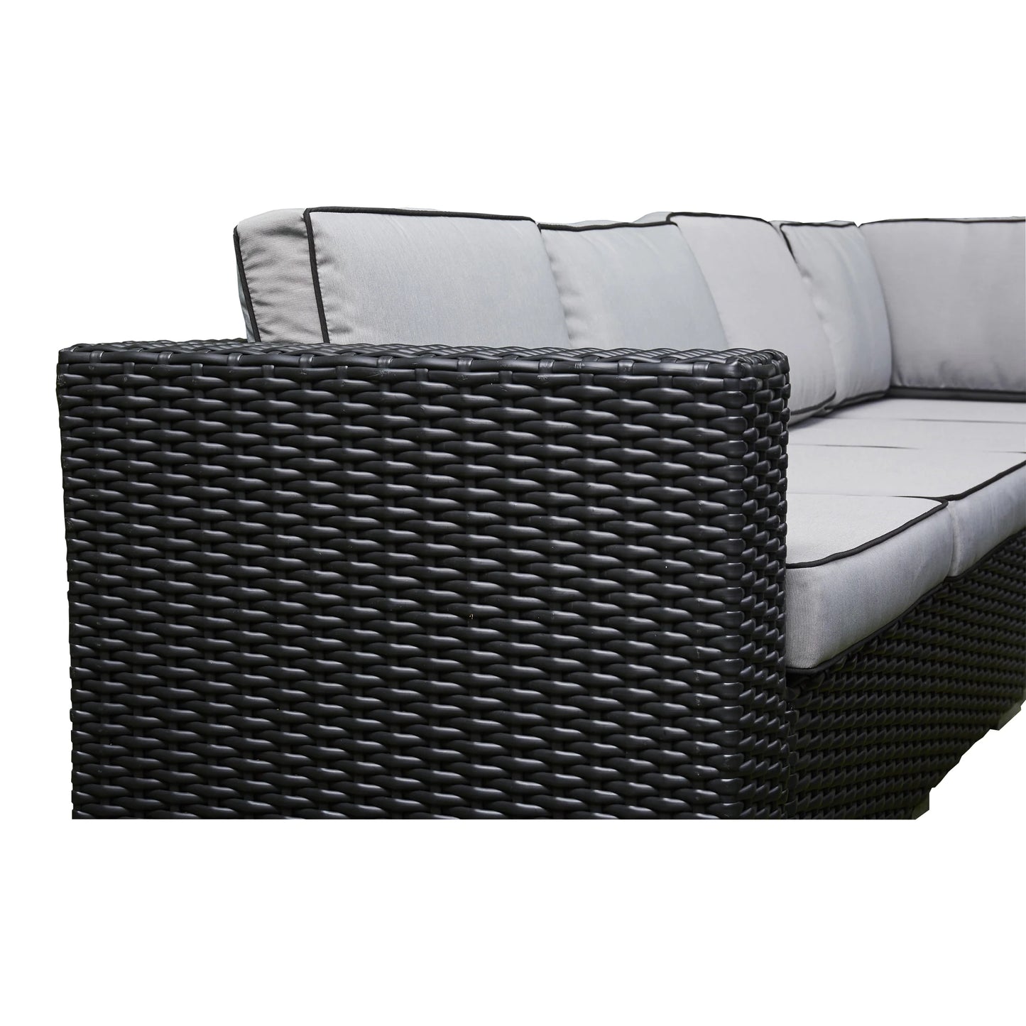Black Corner Rising Firepit Dining Set (BW-06-Black)