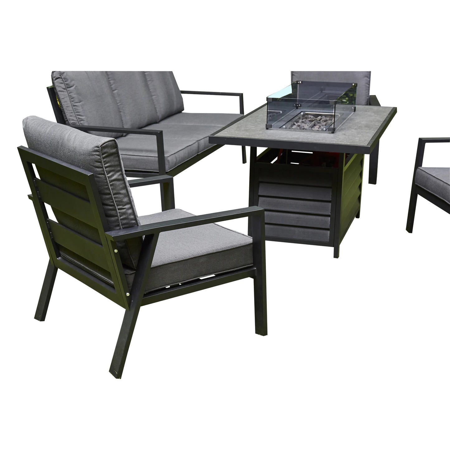 Firepit Sofa Dining Set with Ceramic Tabletop (BW-10-Grey)
