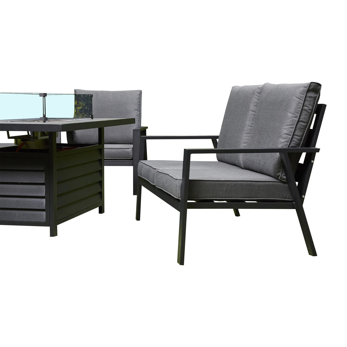 Firepit Sofa Dining Set with Ceramic Tabletop (BW-10-Grey)