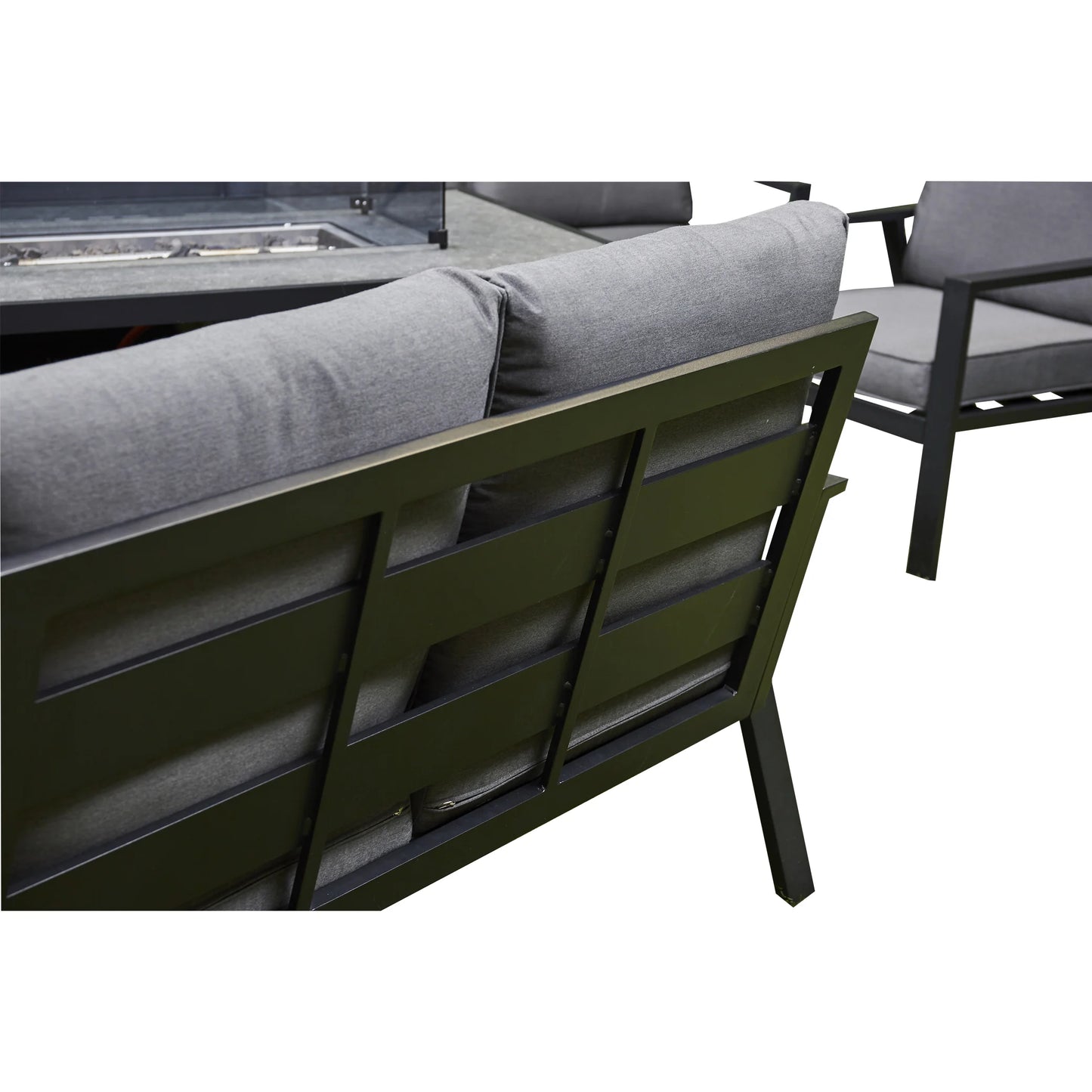 Firepit Sofa Dining Set with Ceramic Tabletop (BW-10-Grey)