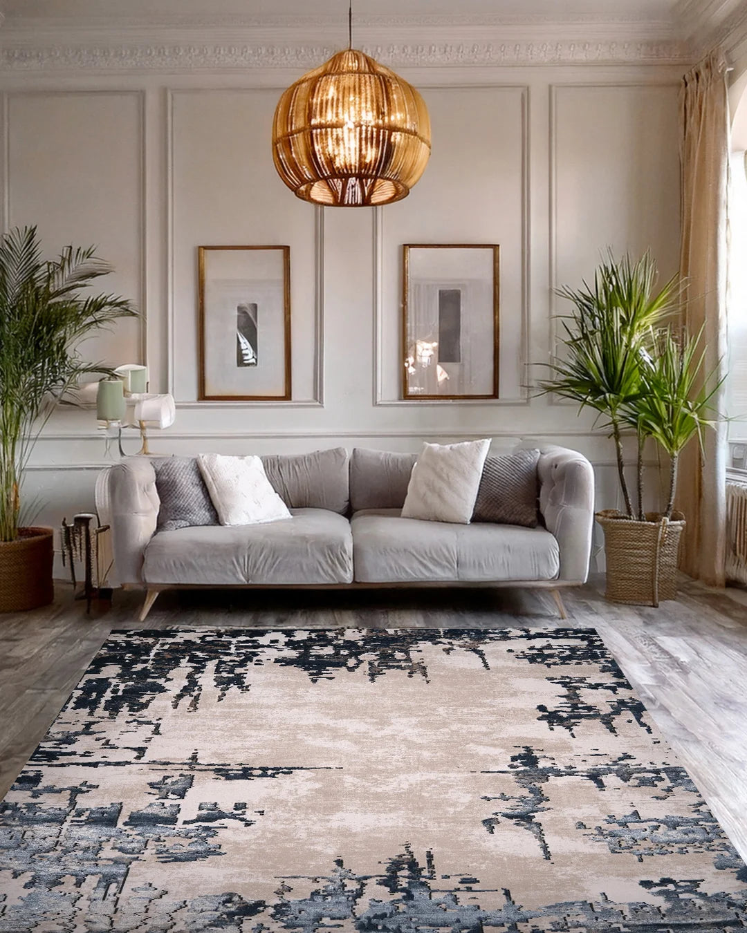 Ruby Urban Fade Cream and Blue Rug