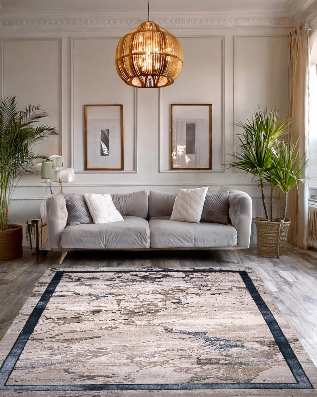 Ruby Marble White and Blue Rug