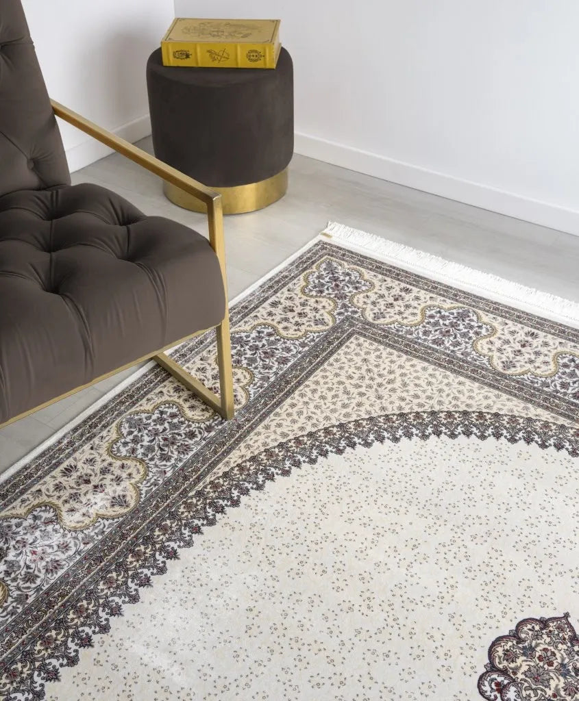 Minyatur White Cream Top Rug