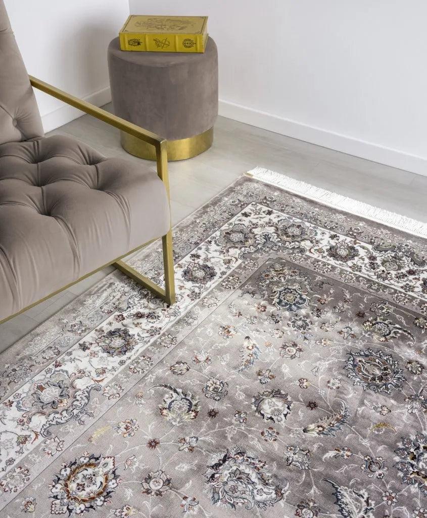 Minyatur D.Gray White Top Rug