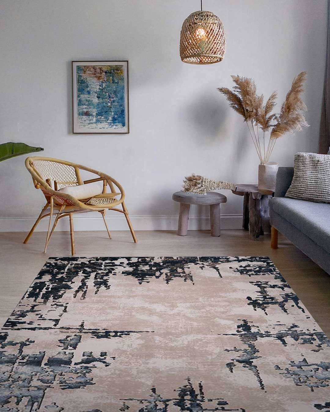 Ruby Urban Fade Cream and Blue Rug