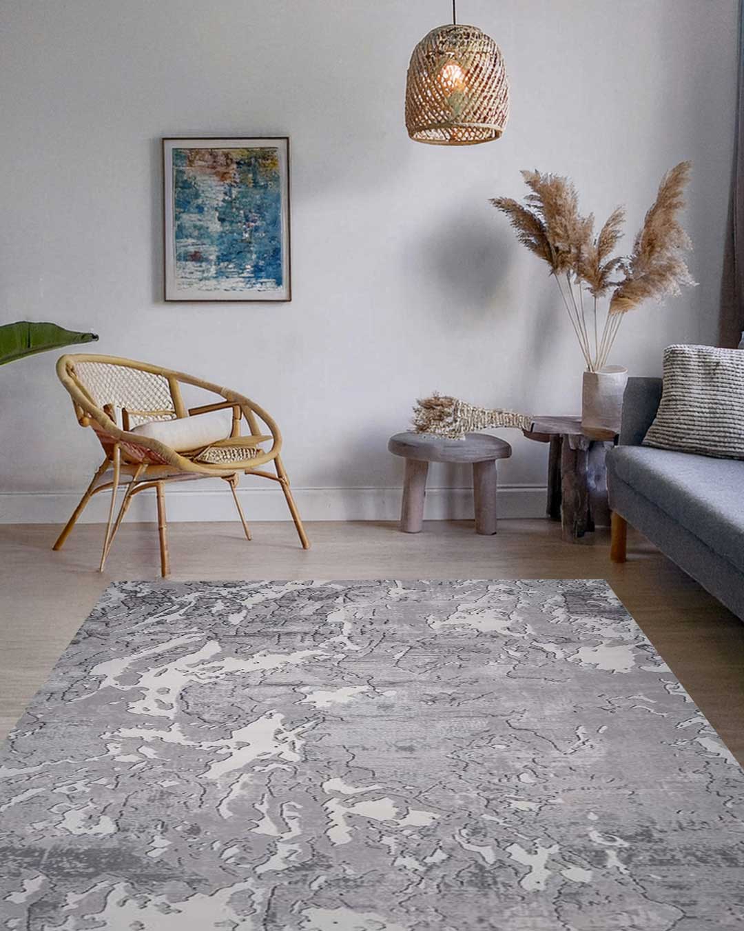 Ruby Abstract Grey Rug
