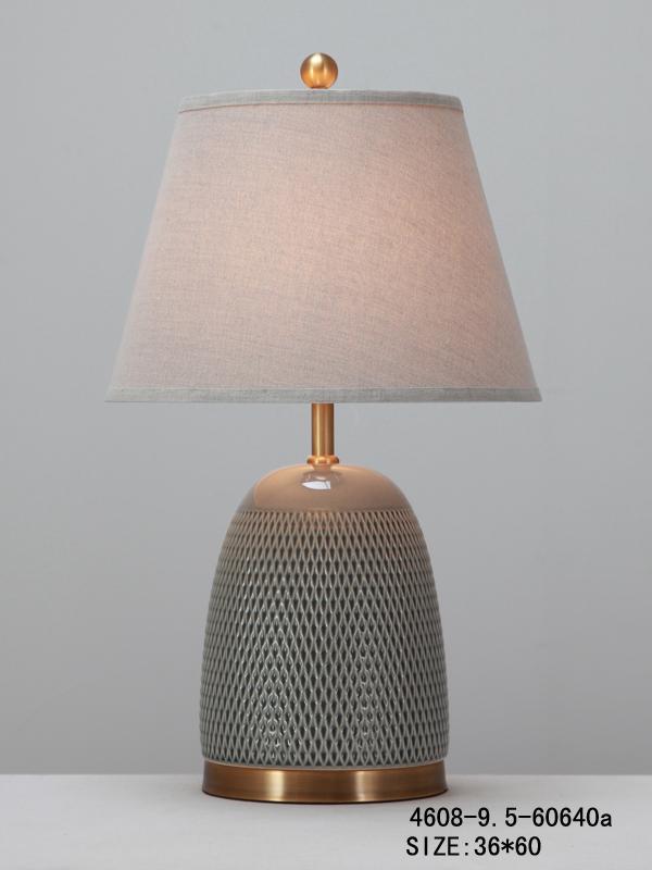 Nordic Grey & Gold Table Lamp - 36x60 cm