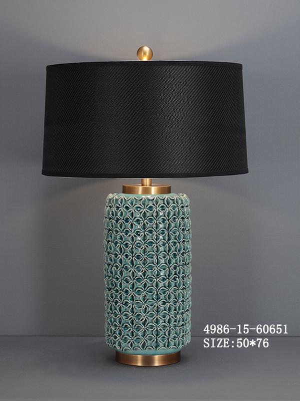 Nordic Blue Table Lamp with Black Shade - 50x76 cm
