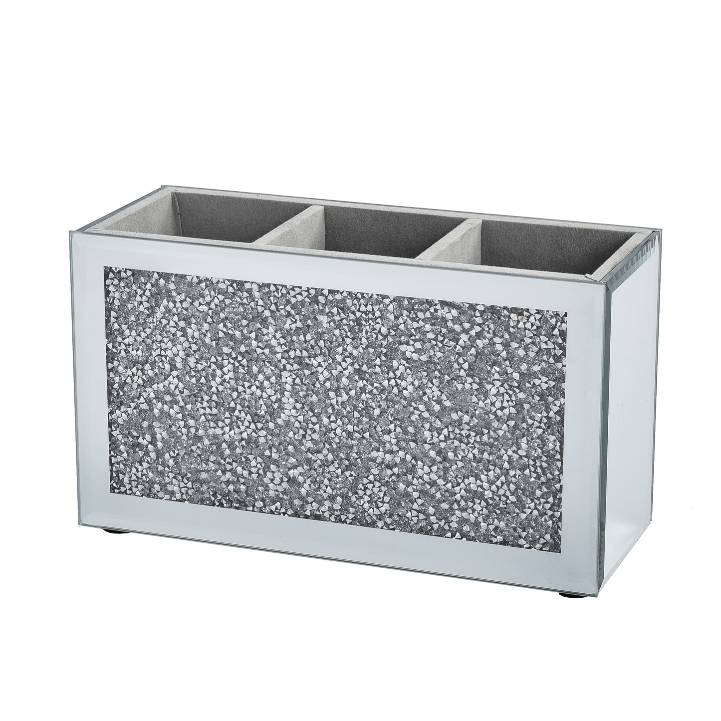 Diamond Crush Grey Brush Holder - Grey Interior