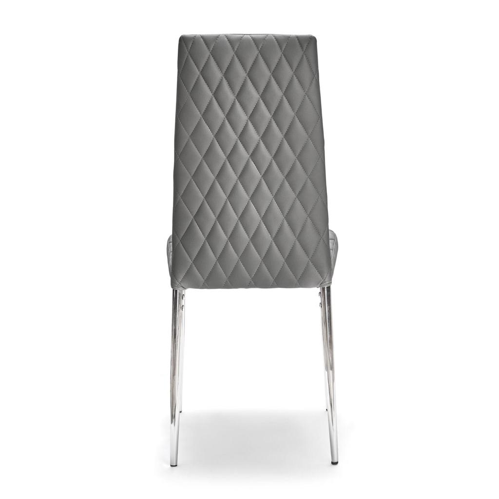 Riccardo Grey Leather Chairs - Set of 4
