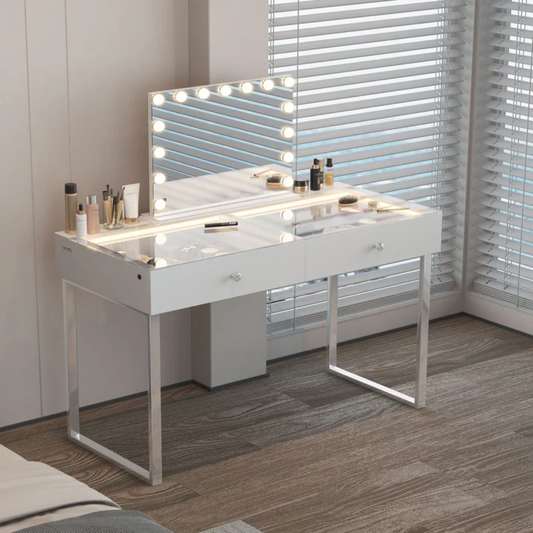 Alice Professional Vanity Desk with 2 Spacious Storage Drawers