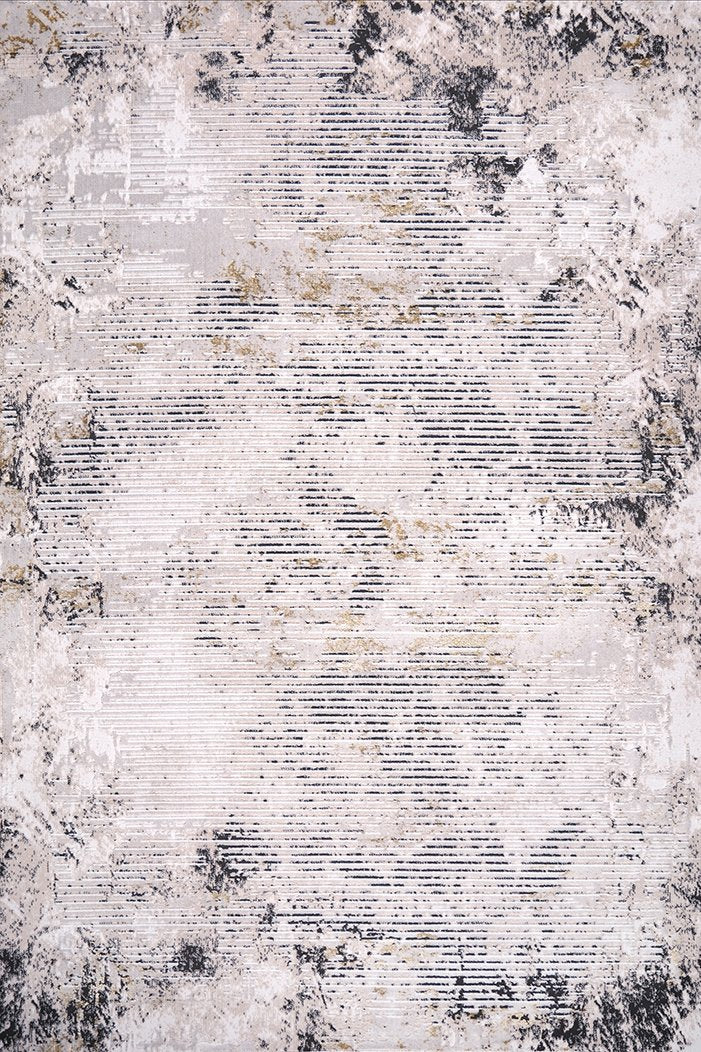 Ruby Weathered Lines Beige and Gold Rug