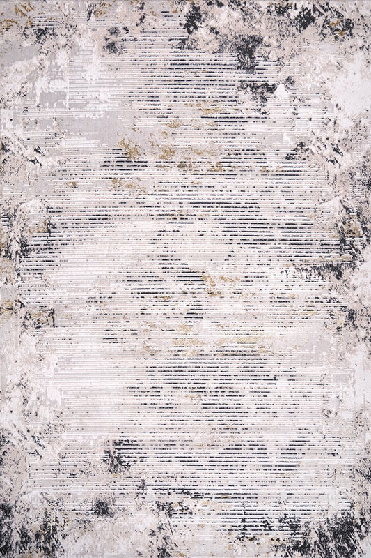 Ruby Weathered Lines Beige and Gold Rug