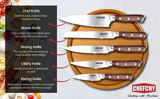 9 Piece Kitchen Set with Wooden Block