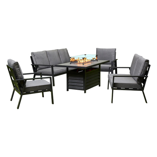 Firepit Sofa Dining Set with Ceramic Tabletop (BW-10-Grey)