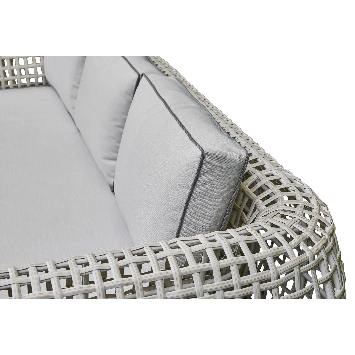 4-Piece Open Rattan Outdoor Lounge Set with Ceramic Coffee Table (BW-11-Grey)