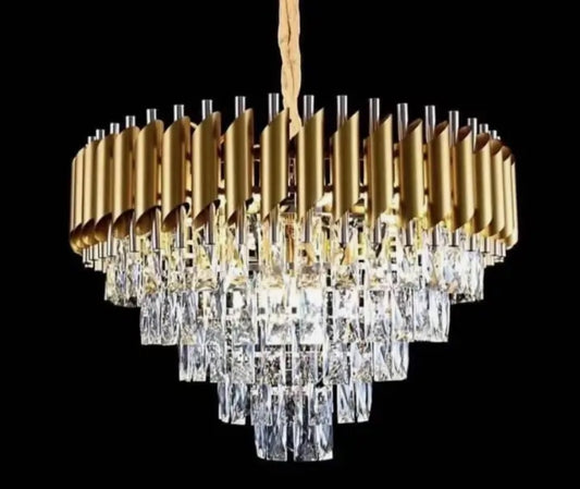 Carlo Gold & Gold Crystal Chandelier