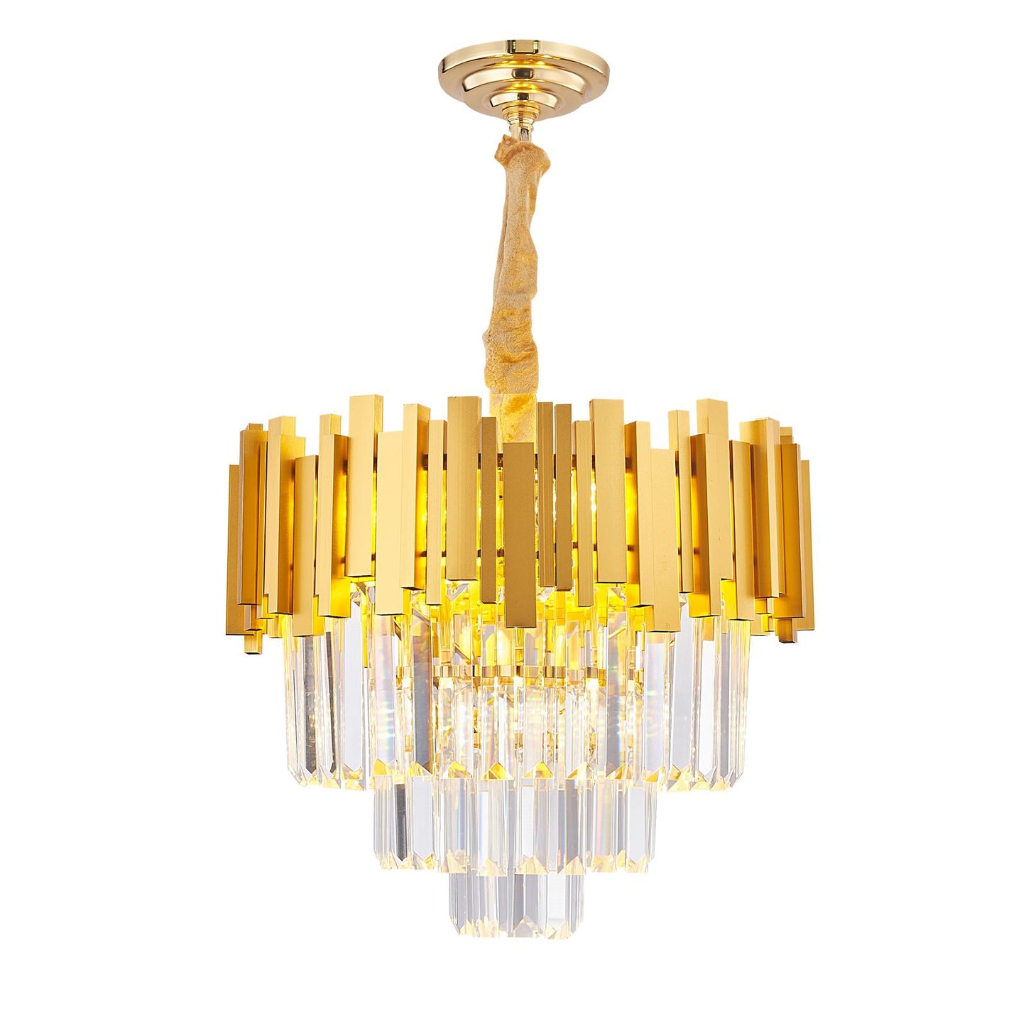 Gold Tiered Crystal Chandelier