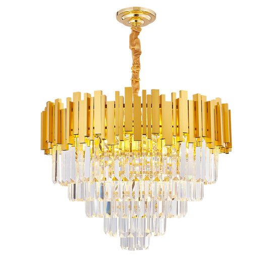 Gold Tiered Crystal Chandelier