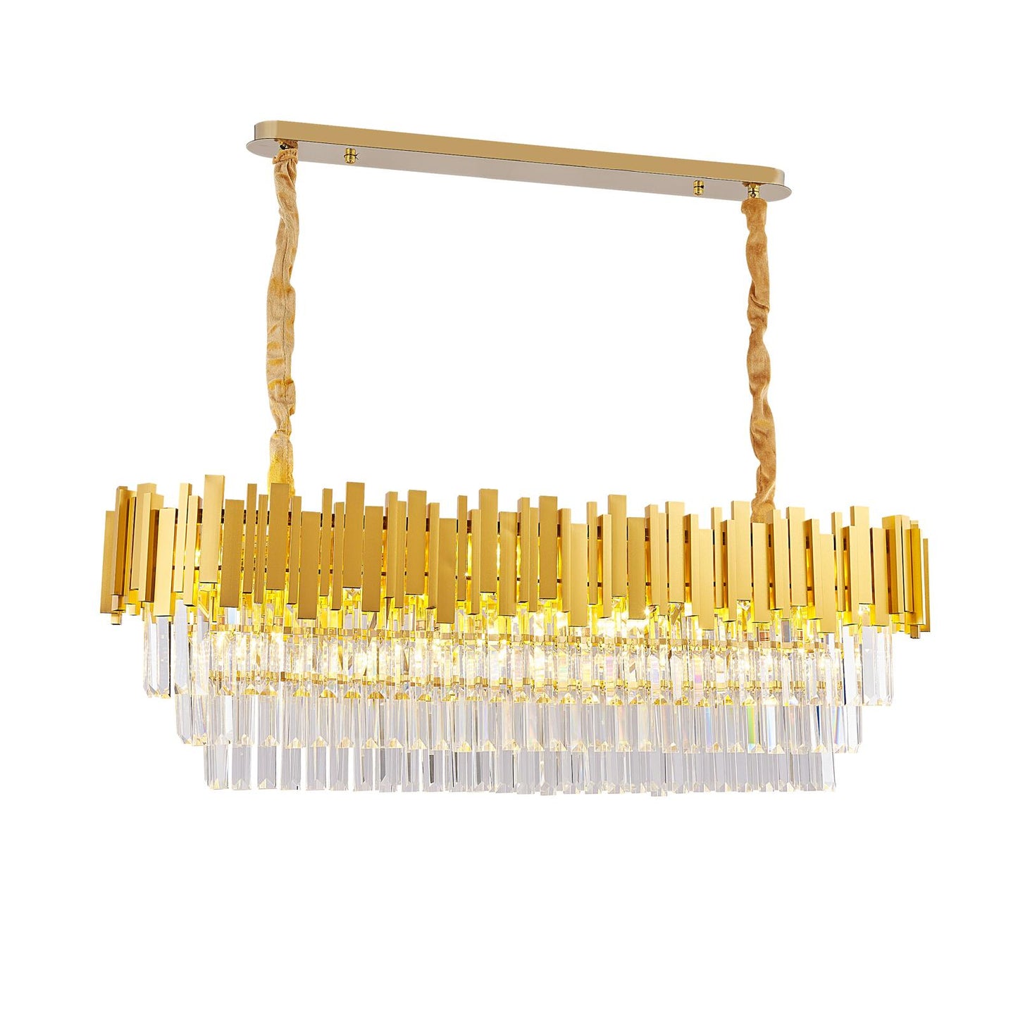 Gold Tiered Crystal Chandelier