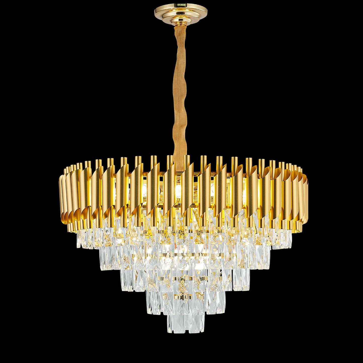 Gold Tiered Crystal Chandelier