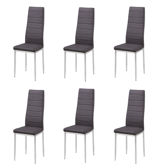 Grey PU Dining Chair Set of 6