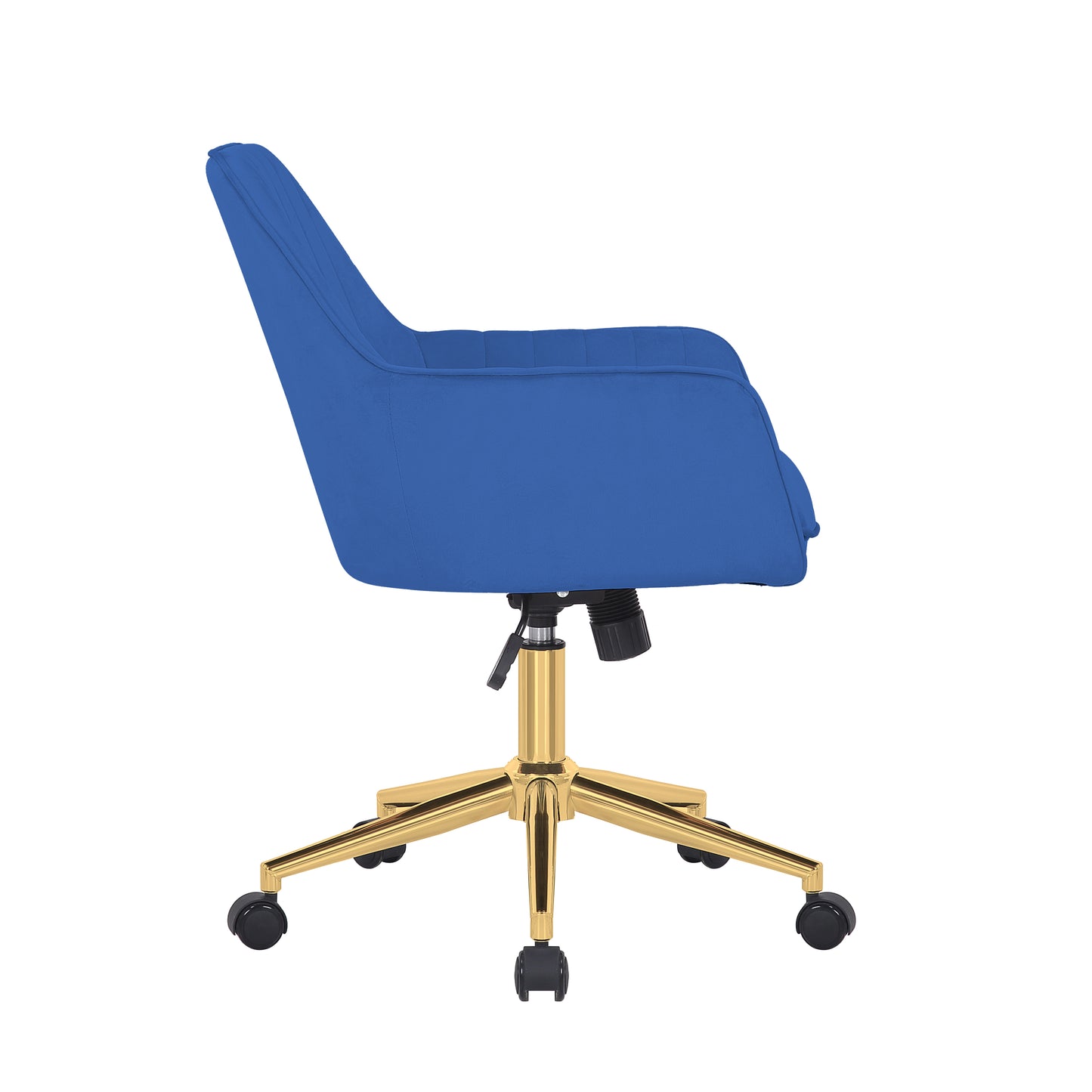 Blue Velvet Office Chair with Gold Legs