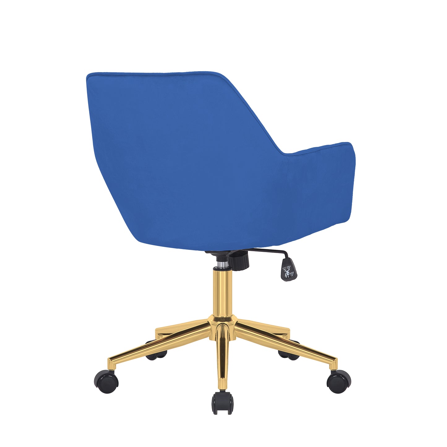 Blue Velvet Office Chair with Gold Legs