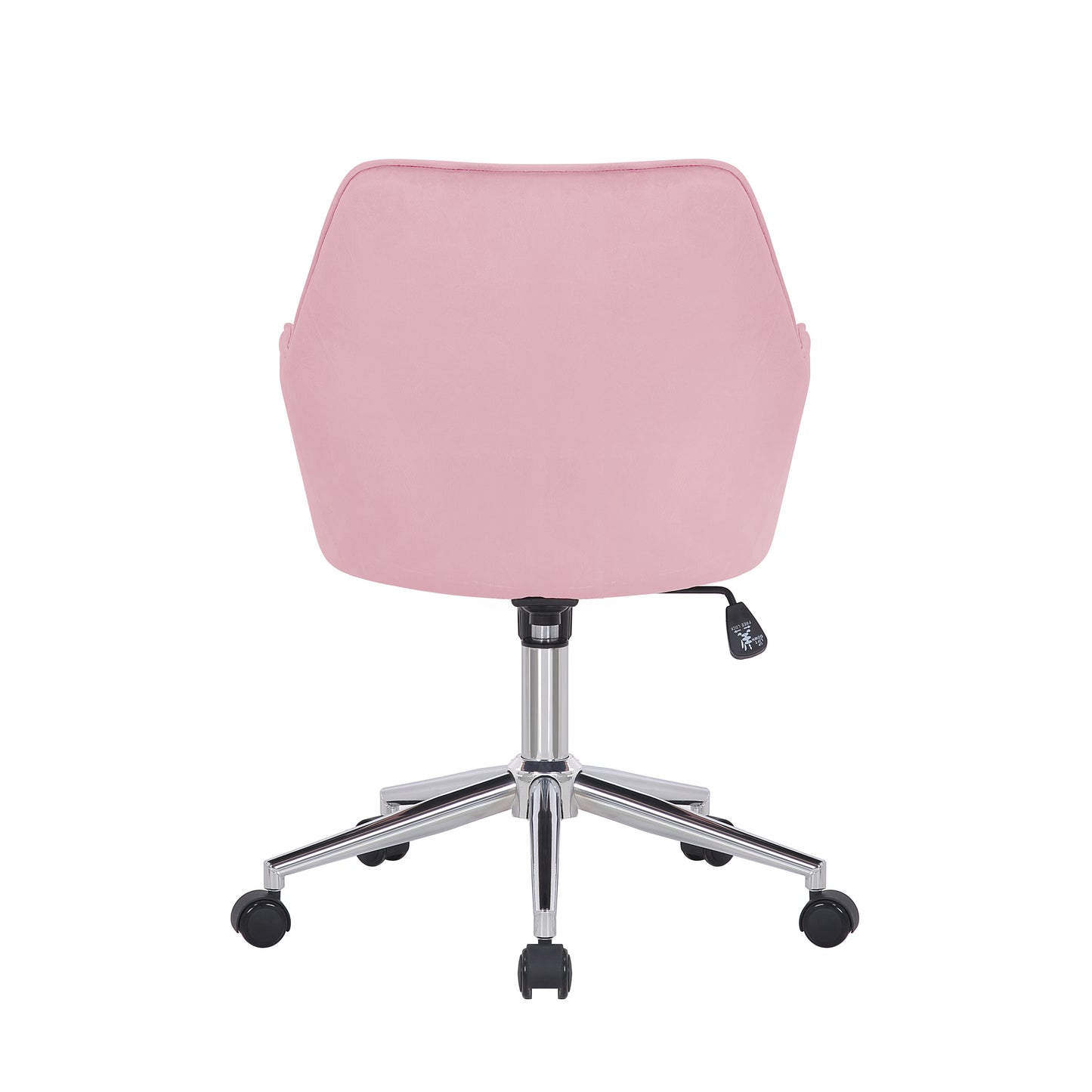 Pink Velvet Office Chair with Chrome Legs