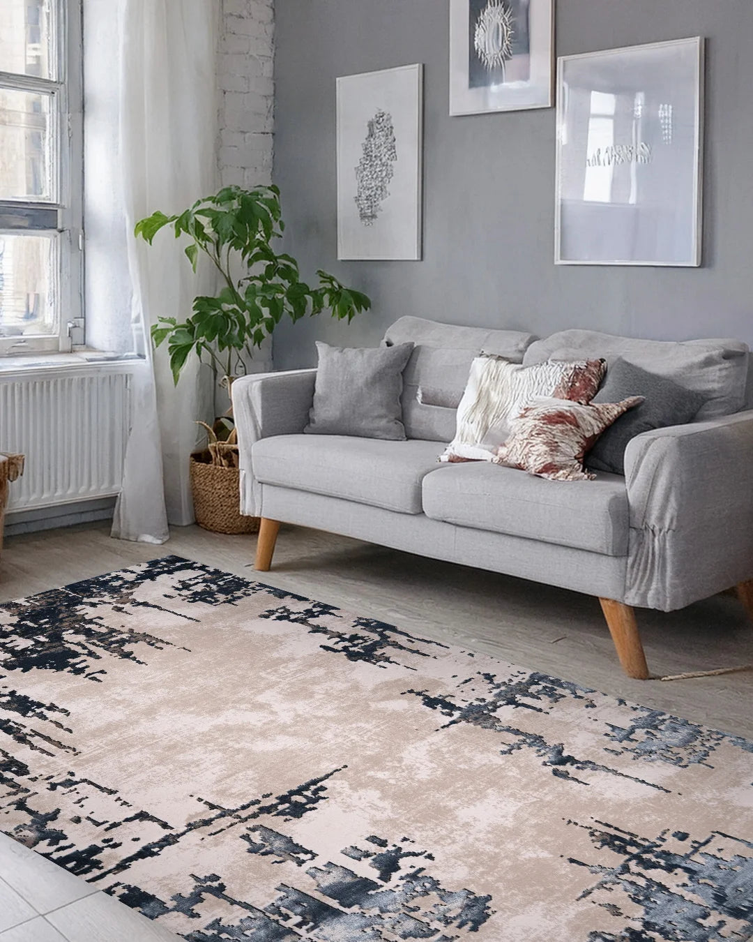 Ruby Urban Fade Cream and Blue Rug