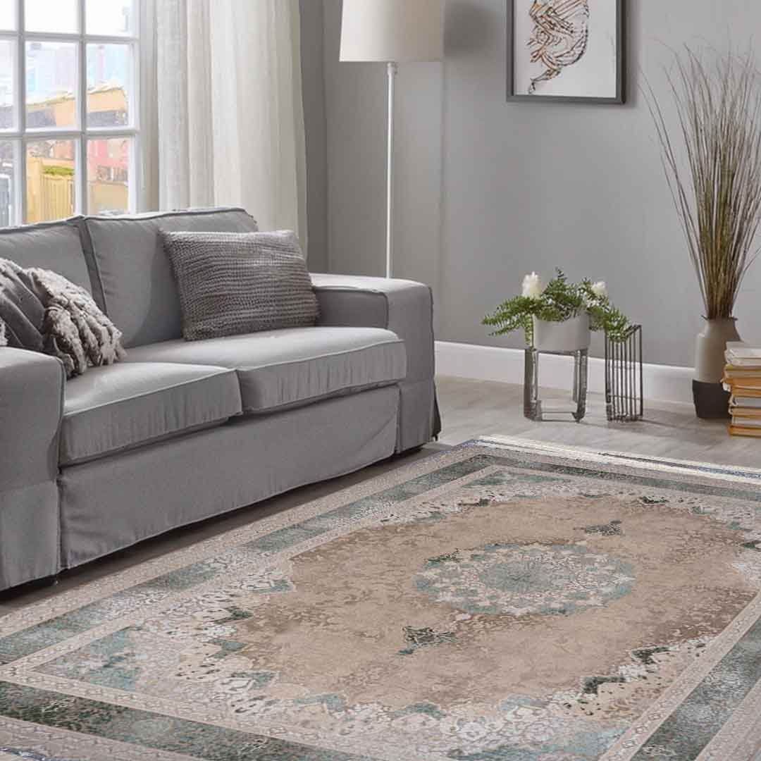 Emerald Terme Beige Green Rug | E-124