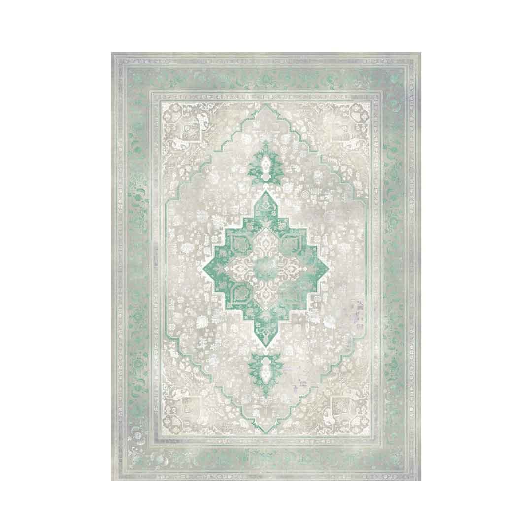 Emerald Hirad Beige Green Rug | E-125