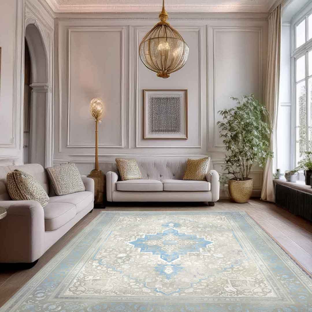 Emerald Hirad Blue Rug | E-125