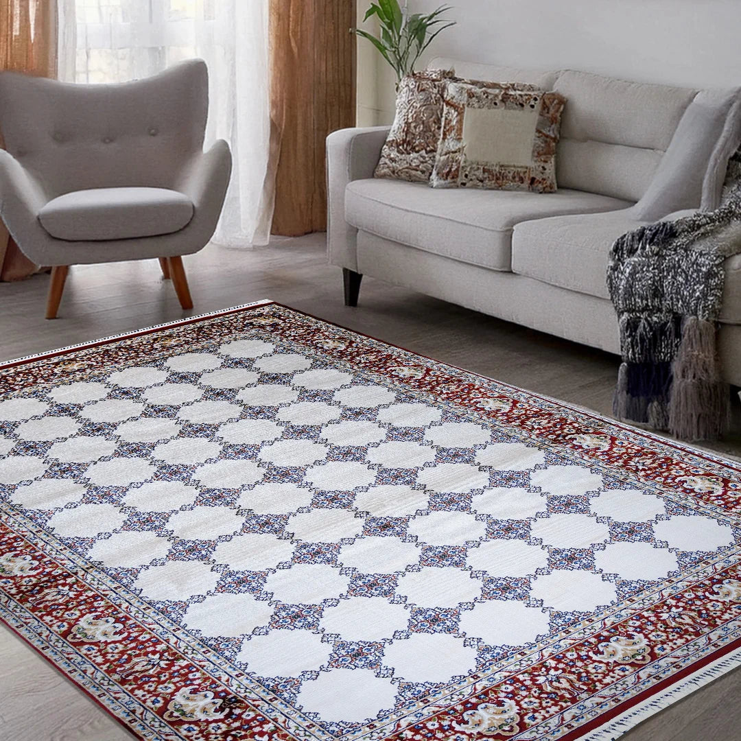 Bukhara Red Beige Elegance Rug | A636B-E3338-RED/BEIGE