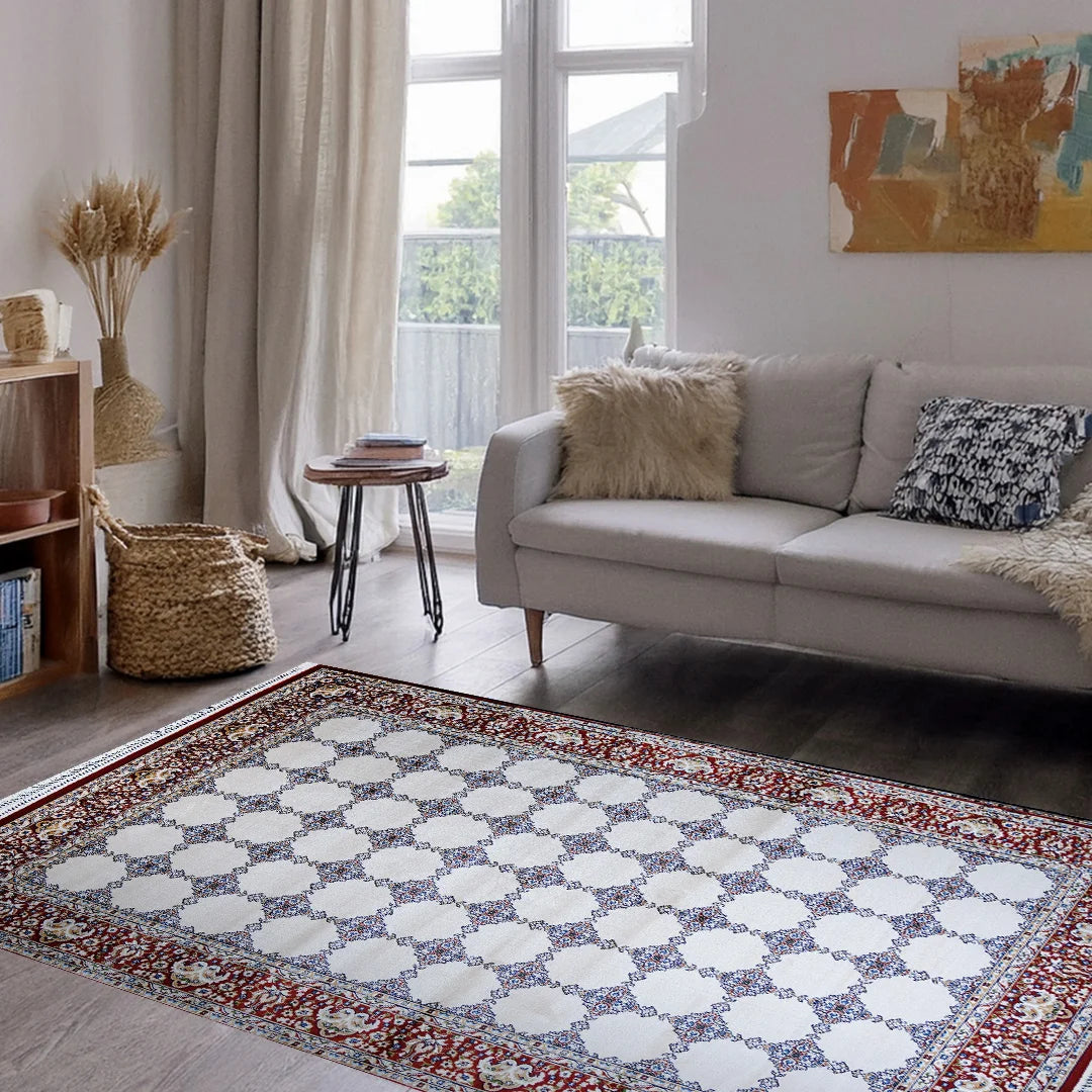 Bukhara Red Beige Elegance Rug | A636B-E3338-RED/BEIGE