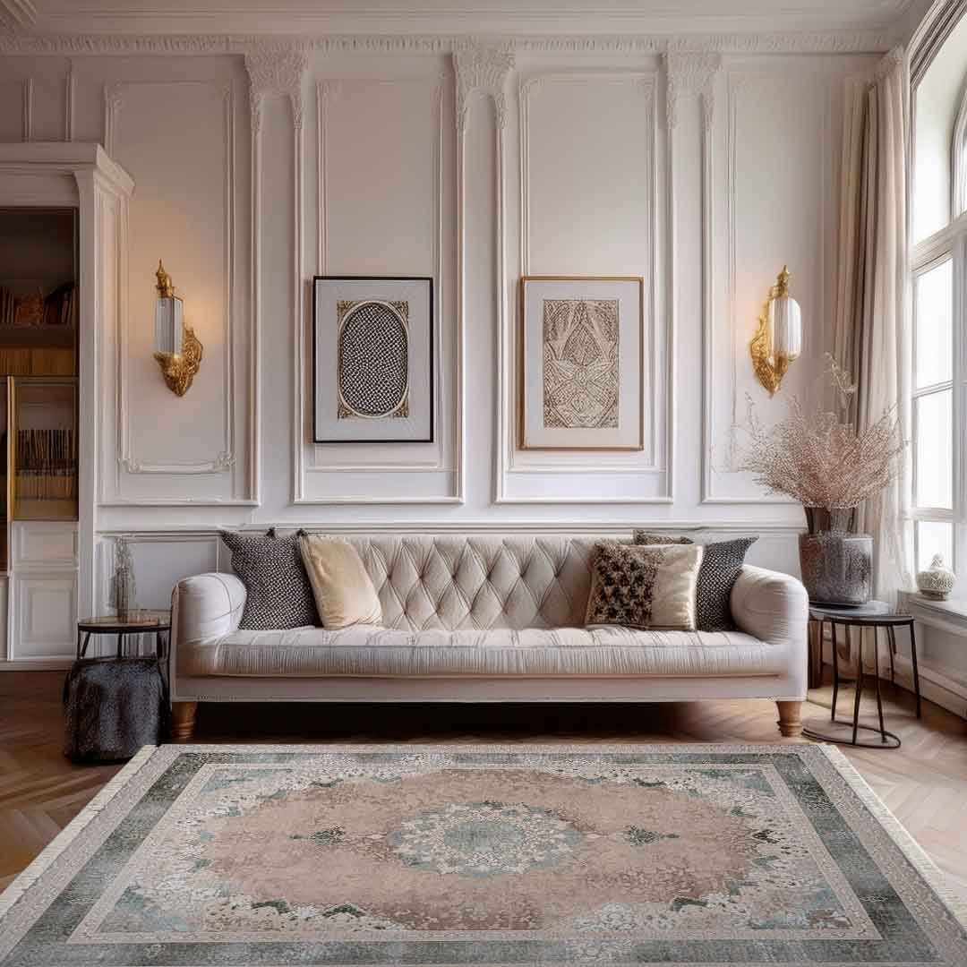 Emerald Terme Beige Green Rug | E-124