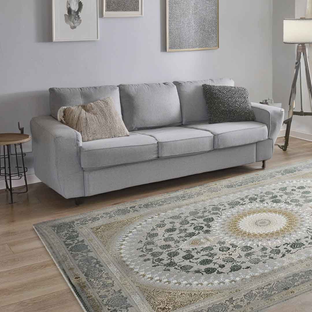 Emerald Sorena Beige Green Rug | E-126
