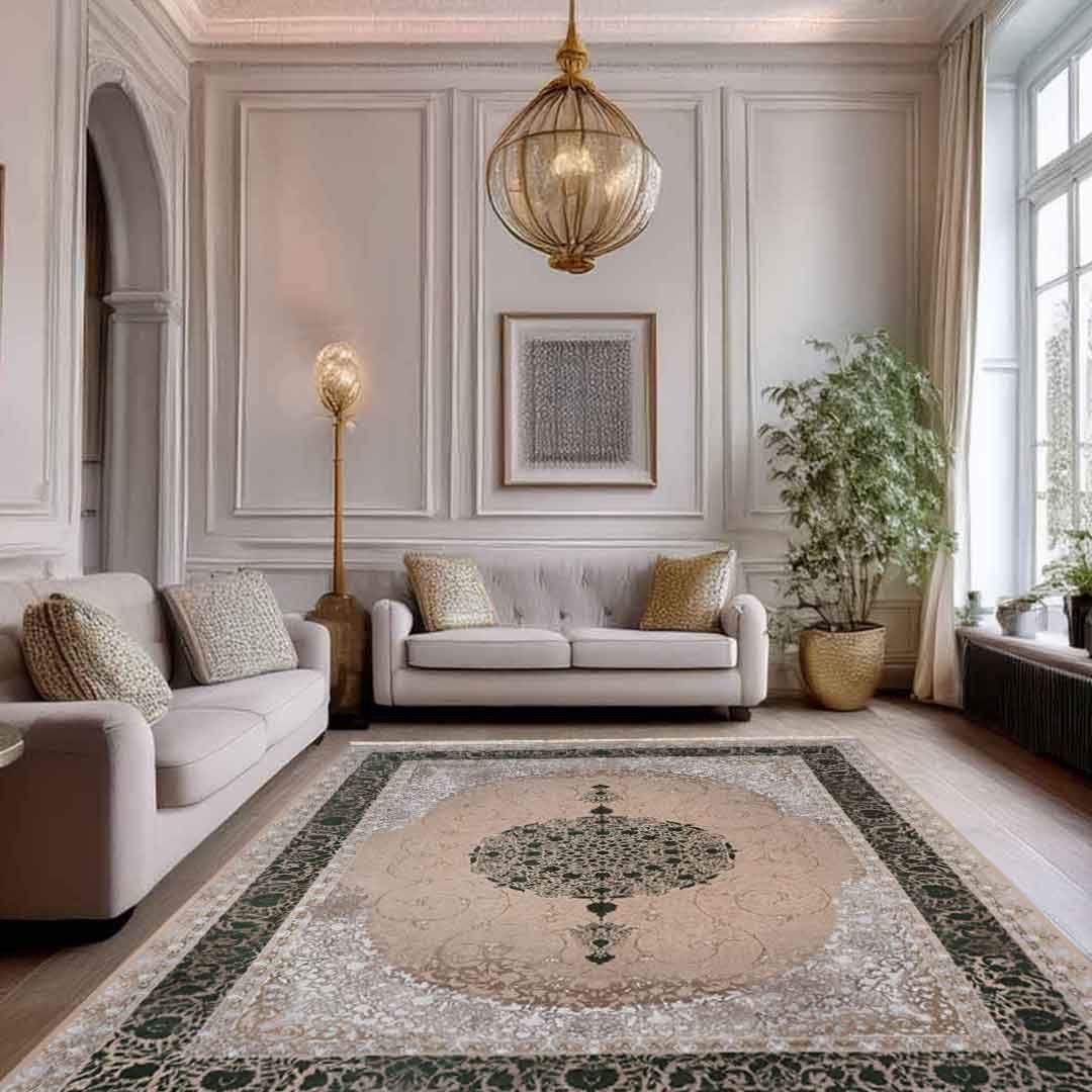 Emerald Abalon Beige Rug | E-123