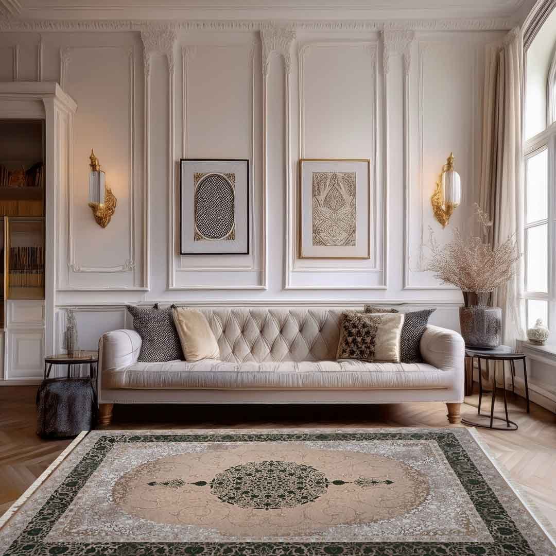 Emerald Abalon Beige Rug | E-123