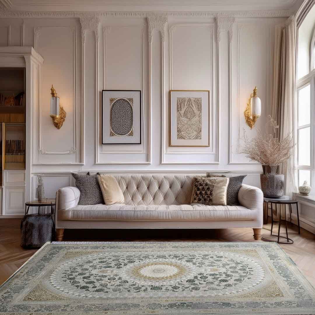 Emerald Sorena Beige Green Rug | E-126