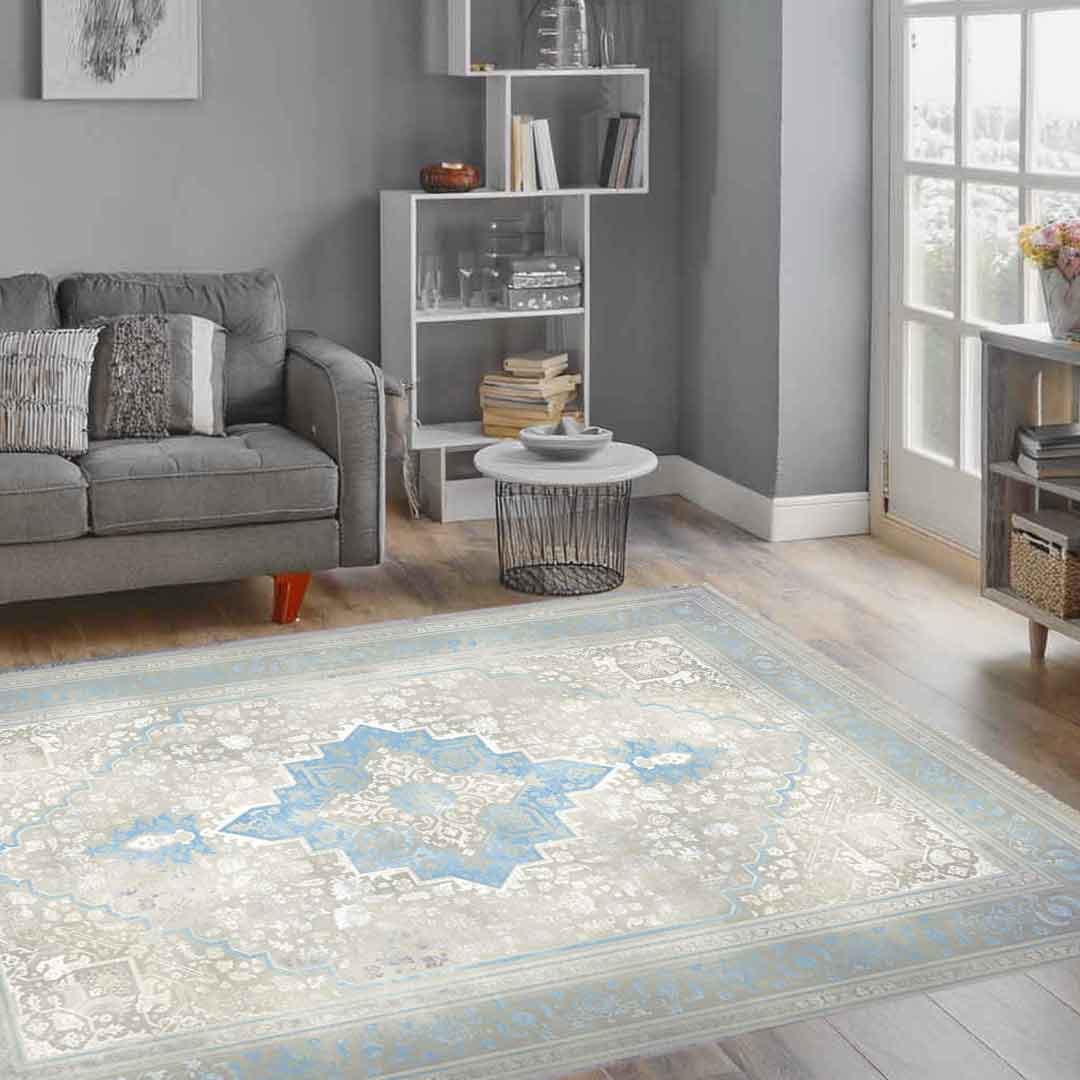 Emerald Hirad Blue Rug | E-125