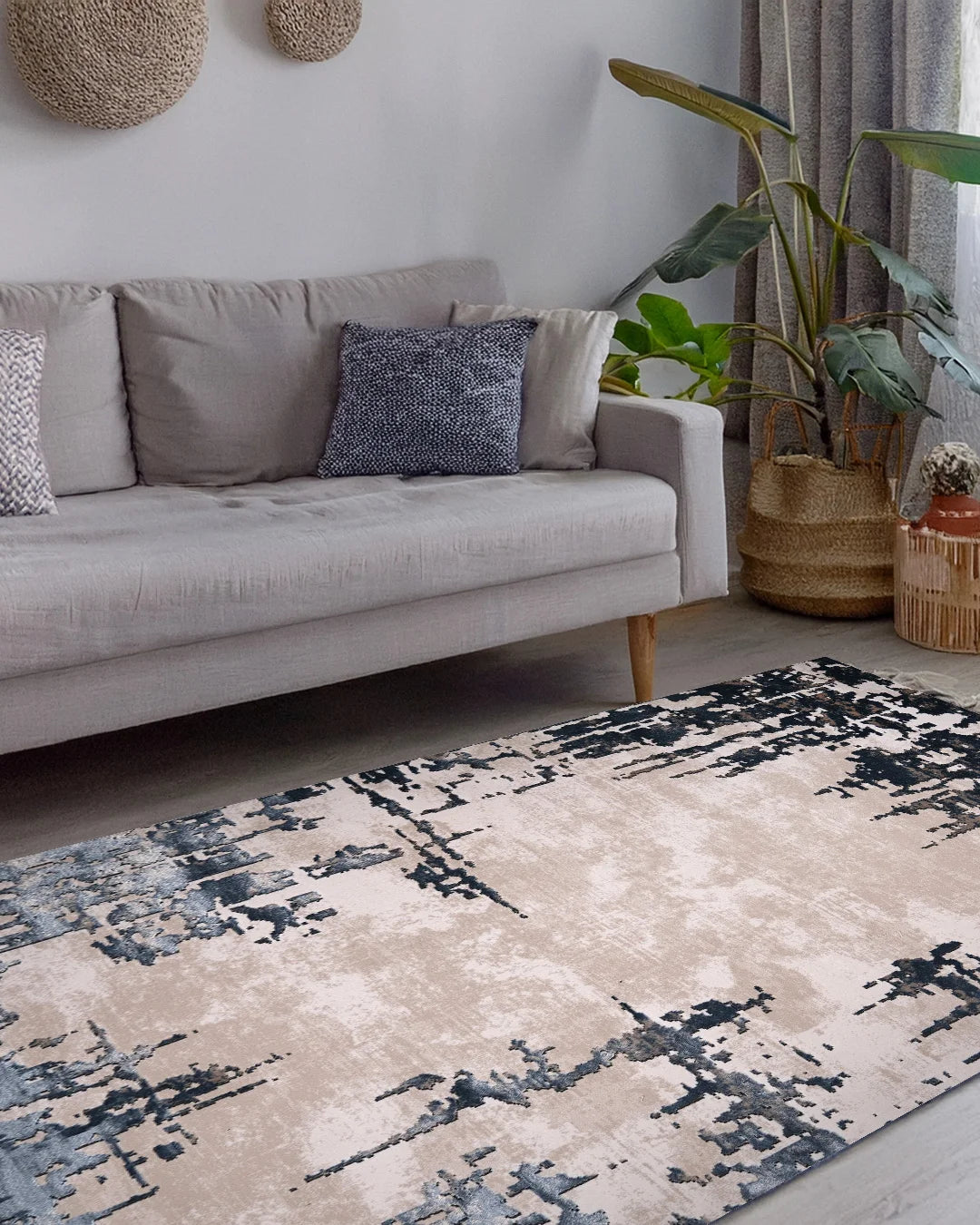 Ruby Urban Fade Cream and Blue Rug