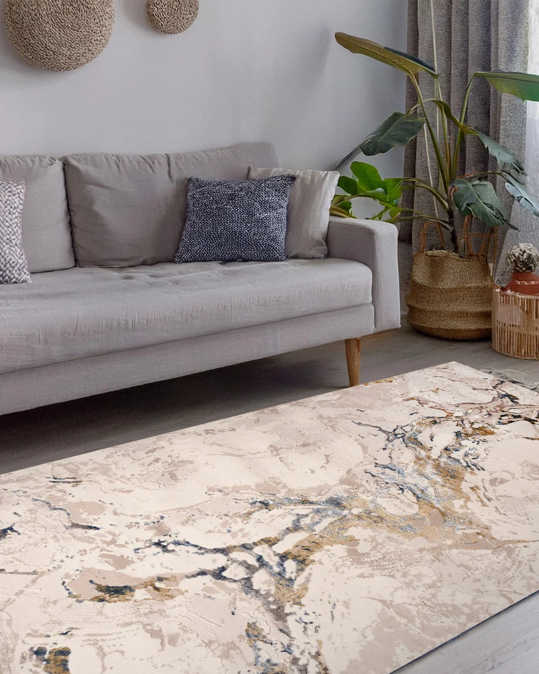 Ruby White and Cream Rug