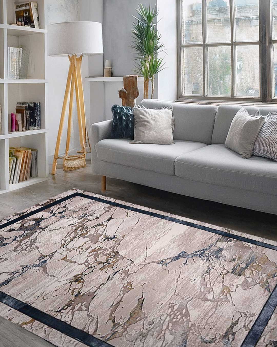 Ruby Marble White and Blue Rug