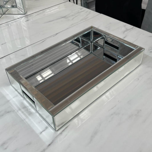 Small Rectangular Clear Mirrored Tray