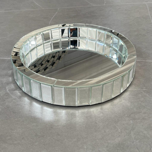 Small Round Clear Mirrored Tray