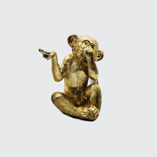 Antique Gold Speak No Evil Monkey